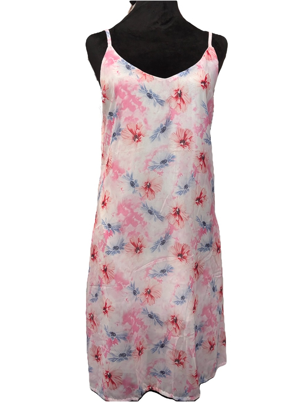 Floral Slip Mini Dress in Pink & Blue
